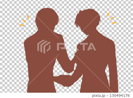 Two men shaking hands cheerfully 130494176