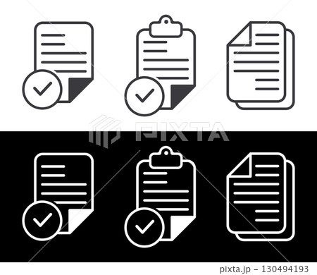 Approved documents icons. Compliance document icon. Approved documents icons. Compliance document icon. 130494193