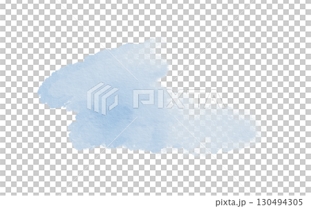 Soft celestial blue watercolor stain with organic edges and natural pigment flow. Dreamy translucent texture of sky for ethereal backgrounds,artistic projects,nature-inspired designs.Isolated on white 130494305