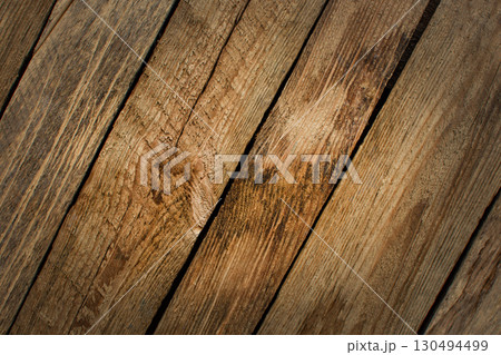Shabby rextured floor. Old retro vintage wooden texture background. Rustic wooden surface. 130494499