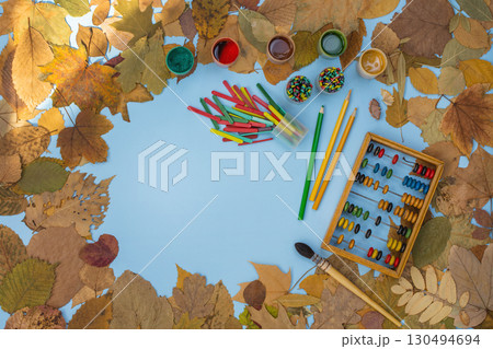 Overhead view workspace old vintage mock up. Education training to gain knowledge. Old vintage Science and education. Overhead view workspace old vintage mock up. Education training to gain knowledge. Old vintage Science and education. 130494694