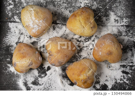 Cupcakes in the form of a heart close-up. Cupcakes in the form of a heart close-up. 130494866