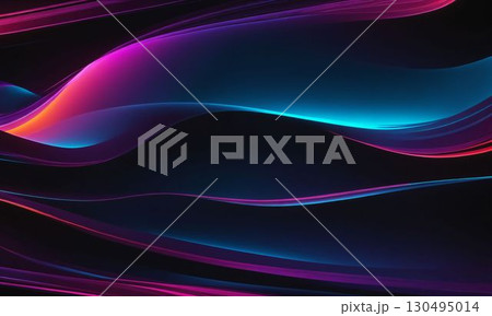 流れるようなピンクの波型の背景 130495014