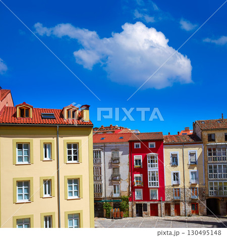 Burgos downtown colorful facades in Castilla Spain 130495148