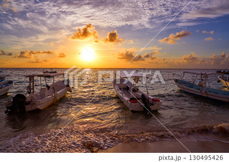 Riviera Maya sunrise in Caribbean Mexico Riviera Maya sunrise in Caribbean Mexico 130495426