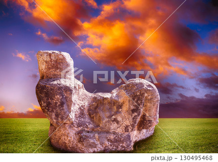 Chichen Itza Chac Mool sculpture illustration Chichen Itza Chac Mool sculpture illustration 130495468