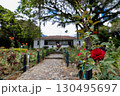 Beautiful rose garden and colonial house at the region of Valle del Cauca in Colombia 130495697