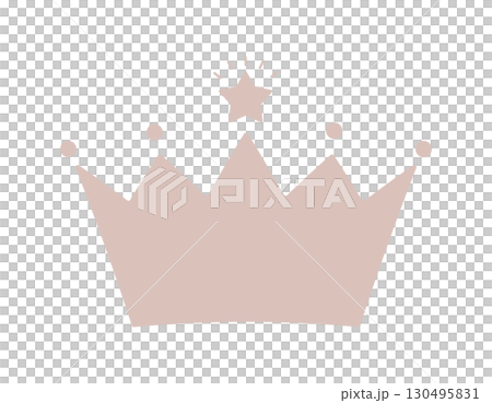 星が光っているシンプルでおしゃれなブラウンの王冠のアイコン - No.1や3位のイメージイラスト素材 130495831