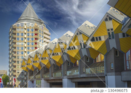 Rotterdam Netherlands - 06.09.2025, view of Cube Houses Rotterdam Netherlands - 06.09.2025, view of Cube Houses 130496075