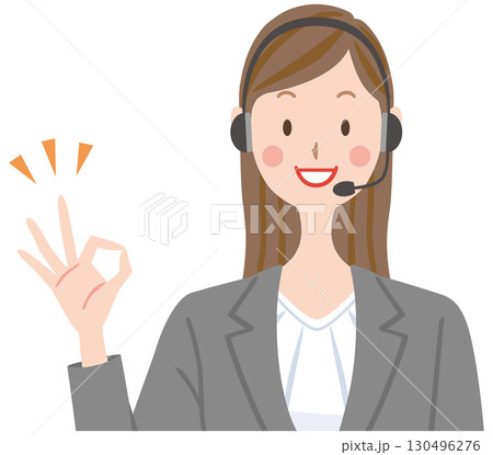 OKサインするオペレーター　サポートセンター　カスタマーセンター　お問い合わせ 130496276