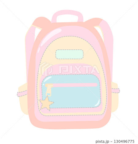 Pastel backpack with star charm and front pocket 130496775