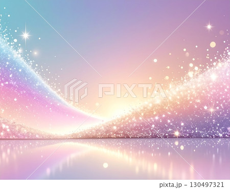 幻想的な光の粒とグラデーション背景　青　ピンク 130497321