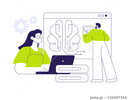 Machine learning engineer AI Architect abstract concept vector illustration. 130497344