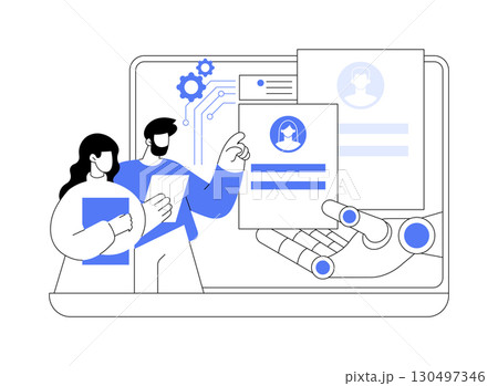 AI-Driven Recruitment and Screening abstract concept vector illustration. 130497346