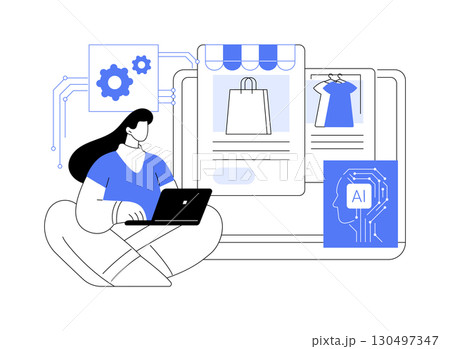 AI-Powered E-commerce Personalization abstract concept vector illustration. 130497347