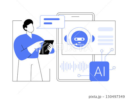 AI-Powered Voice Assistants abstract concept vector illustration. 130497349