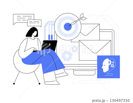 AI-Driven Email Campaign Optimization abstract concept vector illustration. 130497350