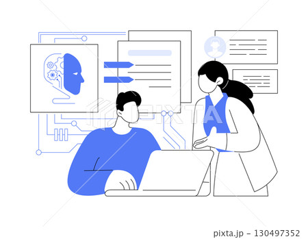 AI-Powered Note-Taking abstract concept vector illustration. 130497352