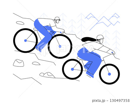 Mountain bike isolated cartoon vector illustrations. Mountain bike isolated cartoon vector illustrations. 130497358