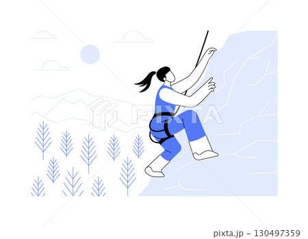 Rock climbing isolated cartoon vector illustrations. 130497359