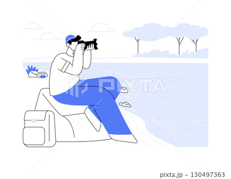 Landscape photography isolated cartoon vector illustrations. Landscape photography isolated cartoon vector illustrations. 130497363