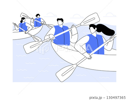 Kayaking adventure isolated cartoon vector illustrations. 130497365