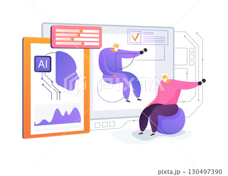 AI-Assisted AI-Guided Physical Therapy abstract concept vector illustration. 130497390