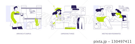 Arriving to campus isolated cartoon vector illustrations se Arriving to campus isolated cartoon vector illustrations se 130497411