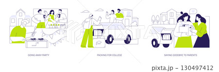 Leaving to campus isolated cartoon vector illustrations se 130497412