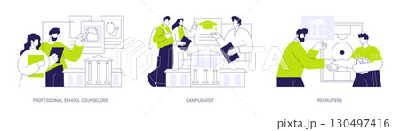Connect with a college isolated cartoon vector illustrations se 130497416