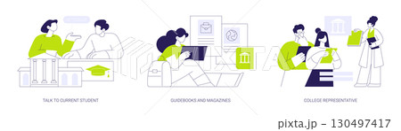 Choosing a college isolated cartoon vector illustrations se 130497417