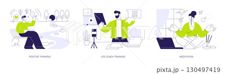 Self-improvement coaching isolated cartoon vector illustrations se 130497419