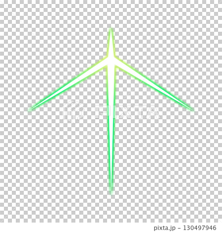 緑に発光する上向き矢印アイコン(透明背景) 緑に発光する上向き矢印アイコン(透明背景) 130497946