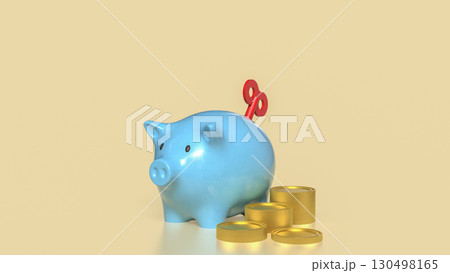 The Piggy Bank and gold coins for earn or saving concept 3d Rendering. The Piggy Bank and gold coins for earn or saving concept 3d Rendering. 130498165