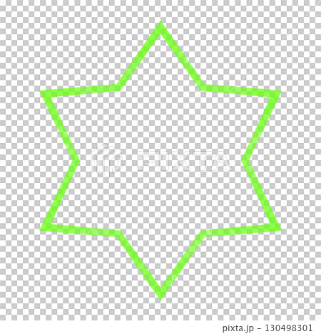 Green hexagonal star frame (transparent background) 130498301