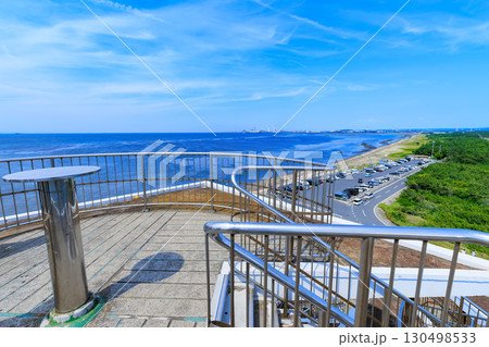 千葉県　富津市　富津公園　明治百年記念展望塔からの眺め 130498533