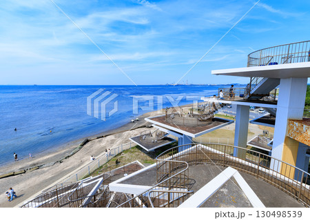 千葉県　富津市　富津公園　明治百年記念展望塔からの眺め 130498539