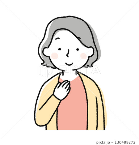 女性のシンプルイラスト 130499272