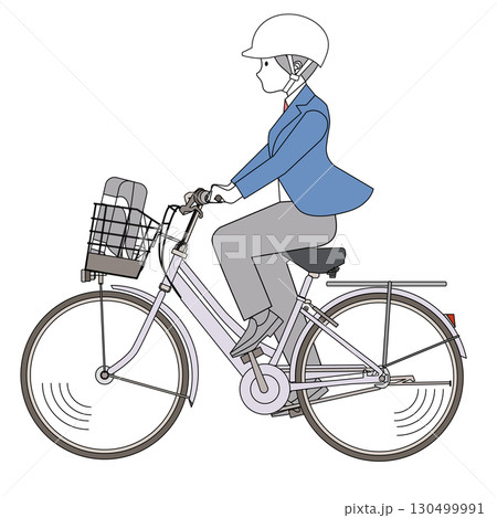 自転車に乗る男子学生 130499991