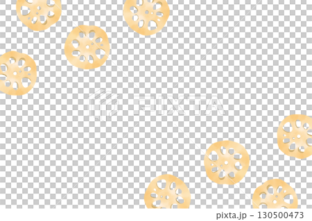 れんこんスライスのシンプル和風イラストフレーム 130500473