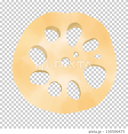 蓮藕片的水彩風格日式插畫 蓮藕片的水彩風格日式插畫 130500475