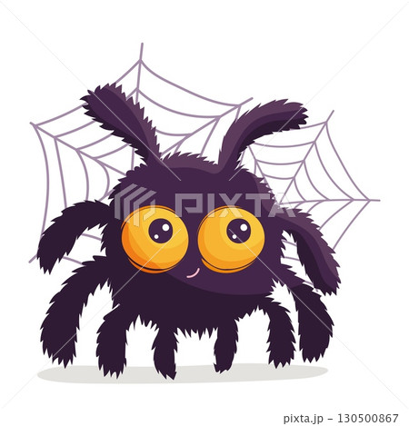 Cute fluffy spider with big yellow eyes Cute fluffy spider with big yellow eyes 130500867