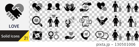 ベクターの愛に関するシルエットアイコンセット 130501006