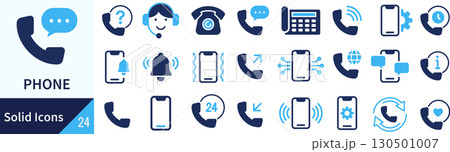 ベクターの電話に関するシルエットアイコンセット ベクターの電話に関するシルエットアイコンセット 130501007