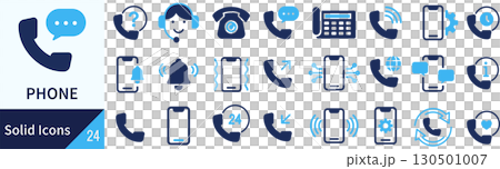 向量電話剪影圖示集 130501007