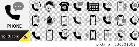 ベクターの電話に関するシルエットアイコンセット 130501008