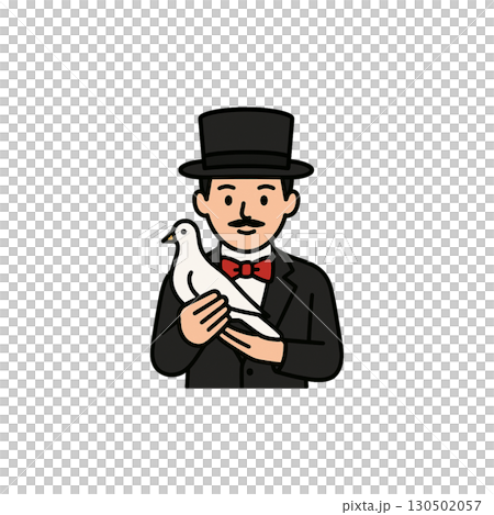 魔術師彩色圖示,素材,無背景,插畫,魔術師 130502057