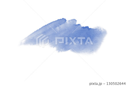 Soft celestial blue watercolor stain with organic edges and natural pigment flow. Dreamy translucent texture of sky for ethereal backgrounds,artistic projects,nature-inspired designs.Isolated on white 130502644