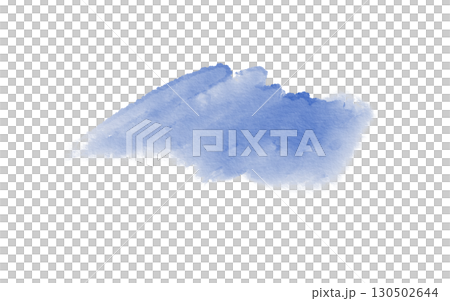 Soft celestial blue watercolor stain with organic edges and natural pigment flow. Dreamy translucent texture of sky for ethereal backgrounds,artistic projects,nature-inspired designs.Isolated on white 130502644