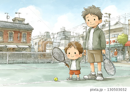 親子でテニスレッスン 130503032